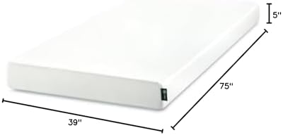 ZINUS 5 Inch Green Tea Memory Foam Mattress [New Version], Twin, Fiberglass free, Medium Firm Feel, Zoned Pressure Relief, Certified Safe Foams & Fabric, Mattress in A Box