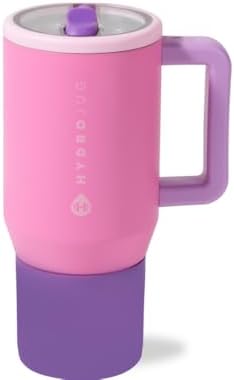 HydroJug Kids - 20 oz Insulated Kids Water Bottle with Flip Straw & Handle | Leak-Proof & Durable | Perfect for School, Sports, Lunch, Travel & Camp, Pink Sugar