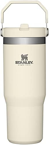 STANLEY IceFlow Stainless Steel Tumbler with Straw - Vacuum Insulated Water Bottle for Home, Office or Car - Reusable Cup with Straw Leak Resistant Flip - Cold for 12 Hours or Iced for 2 Days (Cream)