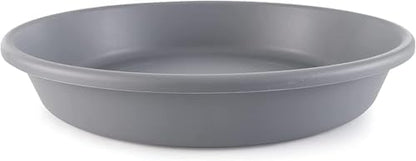 The HC Companies Flower Pot Saucers - Plastic Plant Saucer for Outdoors & Indoors - Traditional Design Plant Pot Trays for Water Drainage - Durable Round Plant Tray (Pack of 1, 21-inch Warm Gray)
