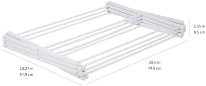 Amazon Basics Foldable Portable Laundry Rack for Air Drying Clothing, Indoor Outdoor Use - 14.5" D x 29.5" W x 41.8" H, White
