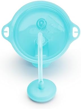Munchkin Any Angle Weighted Toddler Straw Cups with Click Lock Lid, 10 Ounce, 2 Pack, Blue/Green