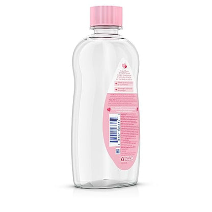 Johnson's Baby Oil, Pure Mineral Oil to help Prevent Moisture Loss for baby, Kids & Adults, Gentle & Soothing Baby Massage Oil for Dry Skin Relief, Original Scent, 14 fl. oz(Pack of 6)