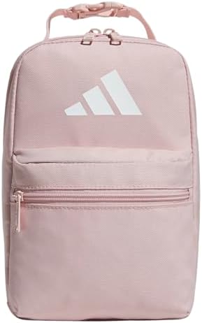 adidas Santiago Lunch Bag Cooler for Women and Men, Insulated Food Container Box with Mesh Pocket, Sandy Pink/White/3.0, One Size