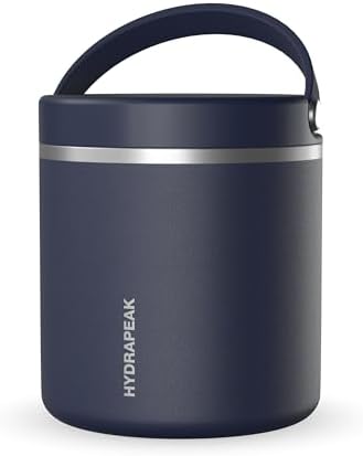 Hydrapeak 25oz Stainless Steel Vacuum Insulated Food Jar | for Hot Food and Cold Food, Wide Mouth Leak-Proof Soup for Adults, 10 Hours Hot and 16 Hours Cold (Navy)