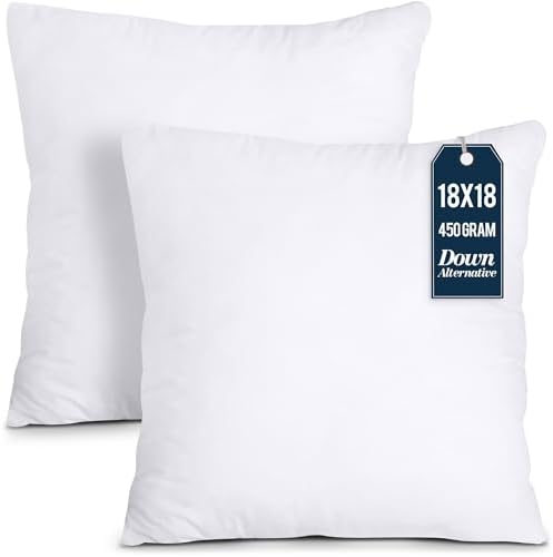 Utopia Bedding Throw Pillows Insert, Bed and Couch Pillows - Indoor Decorative Pillows (White, 18x18 Inch)