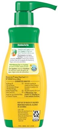 Miracle-Gro Indoor Plant Food, Liquid Plant Food for Houseplants, Snake Plants, Peace Lilies, Flowers, Vegetables, Herbs and More, 8 oz., 2-Pack