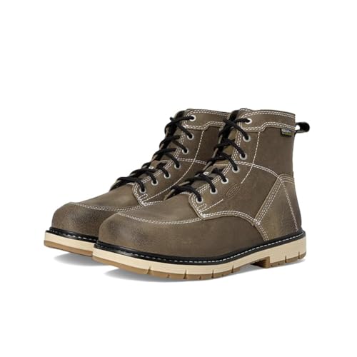 KEEN Utility Women's San Jose 6” Alloy Toe Waterproof 90 Degree Heel Work Boots, Steel Grey/Gum, 8