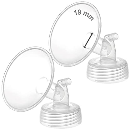 Maymom Wide Neck Pump Part Compatible with Spectra S1/S2 Pumps; Incl Wide Mouth Flange; Not Original Spectra Flange; Replaces Shield (19 mm Two Flanges)