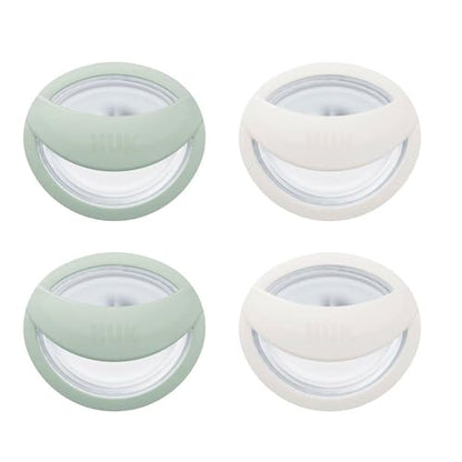 NUK Perfect Match Silicone Pacifier, 4 Pack, for Ages 0-6m, Green & White