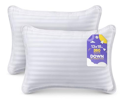 Utopia Bedding Toddler Pillow (White, 2 Pack), 13x18 Pillows for Sleeping, Soft and Breathable Cotton Blend Shell, Small Kids Pillow Perfect for Toddler Bed and Travel (Intended for Age 2 and up)