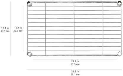 Amazon Basics 4-Shelf Steel Wire Storage Rack, Adjustable, Sturdy, Easy Assembly, 13.4 D x 23.2 W x 48 H in, Black