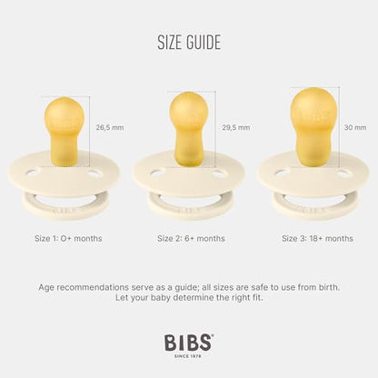 BIBS Pacifiers 0-6 Months | 2-Pack Soothers | BPA-Free Round Nipple | Made in Denmark | Dusty Blue/Steel Blue Colour Pacifier