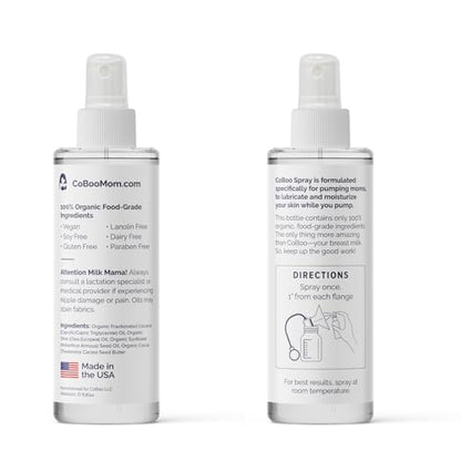 Pumping Spray 2 Fl Oz | Organic Skin Lubricant for Breast Pumping | Pump Flange Spray for Breast Shields | Vegan & Lanolin Free, Made in USA | Helps Sore Nipples & Clogged Milk Ducts