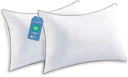 JOLLYVOGUE Standard Pillows Set of 2, Cooling and Supportive Pillows Full Size Set of 2 for Side and Back Sleepers, Down Alternative Hotel Collection Sleeping Pillow