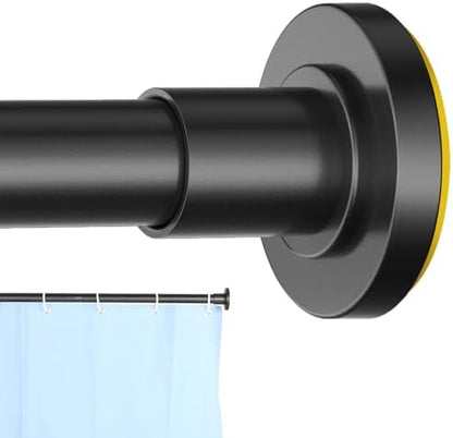 Black Shower Curtain Rod 31 to 80 Inch,1 Inch Diameter Adjustable Spring Tension Stainless Steel Telescoping Rod,Easy Install,No Rust