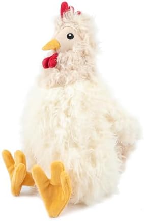 Best Pet Supplies Chicken Crinkle Plush Dog Toys for Interactive Play, Puppy and Senior Indoor Play, Colorful Chicken Toy Shape, Cute and Cuddly - Crinkle Chicken Bundle (Brown, Beige, Wine Red)