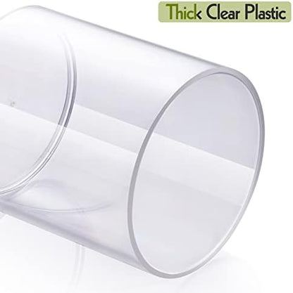 AOZITA 8 Pack Acrylic Qtip Holder Dispenser with Lids & Labels, Cotton Swab, Ball, Round Pads, Floss Picks Storage Canister - Clear Plastic Apothecary Jar for Bathroom Vanity Makeup Organizer