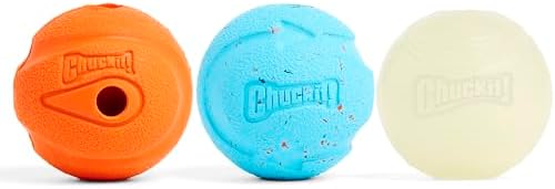 Chuckit Gen 1 Fetch Pack Dog Balls - Interactive Dog Toys, High-Bounce Fetch Ball, Floating Ultra and Rugged Balls, Durable - Size Medium, 2.5-inch Diameter, Set of 3