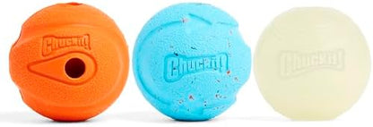 Chuckit Gen 1 Fetch Pack Dog Balls - Interactive Dog Toys, High-Bounce Fetch Ball, Floating Ultra and Rugged Balls, Durable - Size Medium, 2.5-inch Diameter, Set of 3