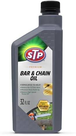 STP Premium Bar and Chain Oil, Tools and Chainsaw Oil Treatment Reduces Bar and Chain Wear, 32 Oz