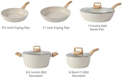 16PCS Pots and Pans Set Non Stick Cookware Set Nonstick with Cooking Set