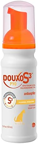 Douxo S3 Pyo Mousse, Contains 3% Chlorhexidine & 0.5% Ophytrium, Antiseptic & Hydrating, for Bacterial or Yeast Skin Infections, for Dogs, 5.1 fl. oz. (150mL)