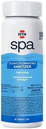 HTH Spa Defoamer & Non Chlorine Shock Oxidizer & Clear Chlorinating Sanitizer, Hot Tub Chemical Controls Bacteria and Algae, 2.25 lbs