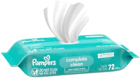 Pampers Baby Wipes, Complete Clean Baby Fresh Scented Wipe, Gently Cleans Head to Toe, 864 Total (12 Flip-Top Packs)