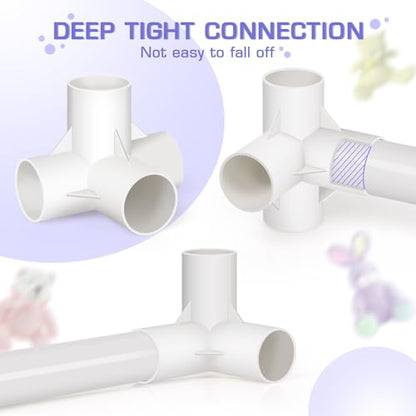 Trycooling Stuffed Animal Storage Zoo Stuffed Animal Holder Space Save Vertical Stuffed Animals Storage PVC with Elastic Band and Net for Playroom Bedroom Nursery (White 1)