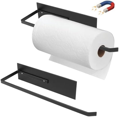 Magnetic Paper Towel Holder, Toilet Paper Roll Holder Magnetic Towel Rack Wall Mount Fridge Organizer for Paper Towels Rolls Bathroom Toilet Pantry RV Kitchen Organizers and Storage 2 Pack