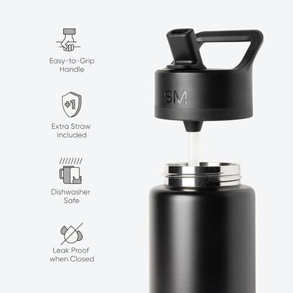 Simple Modern Kids Summit Water Bottle with Straw Lid | 18oz Stainless Steel Cup Insulated Tumbler for Toddlers, School | Confetti