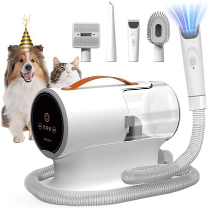 AIRROBO Dog Grooming Vacuum, Dog Grooming Kit,12000Pa Strong Pet Vacuum, 2L Large Capacity Vacuum for Shedding Grooming Hair, Quiet,PG100