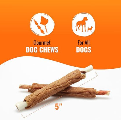 Good 'n' Fun Triple Flavor Ribs Chews for All Dogs, 24 Ounces, Treat Your Dog to Long-Lasting Chews Made with Beef Hide, Chicken and Pork Hide