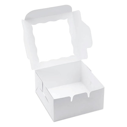 XINHPKGG 50pcs 5x5x2.5 Inch Cookie Boxes with window Bakery Boxes Dessert Treat Box Chocolate Covered Strawberries Box for Wedding Party Birthday
