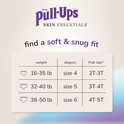 Pull-Ups Boys' Skin Essentials Potty Training Pants, Training Underwear, 3T-4T (32-40 lbs), 16 Ct