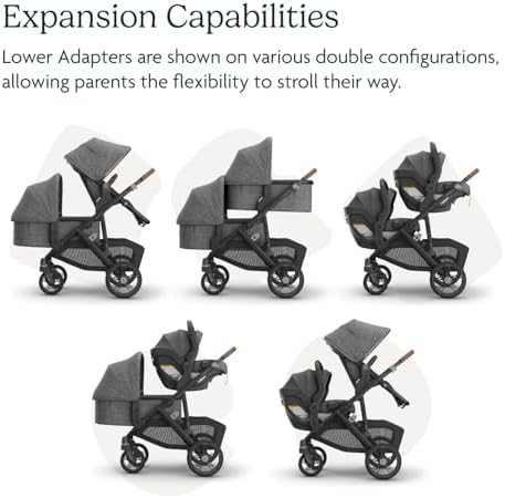 UPPAbaby Lower Adapter for Vista, Vista V2, Vista V3 Strollers/Compatible with RumbleSeat V2+, Bassinet, Aria, Mesa V2, and Mesa Max Infant Car Seats/Quick + Secure Attachment / 1 Set