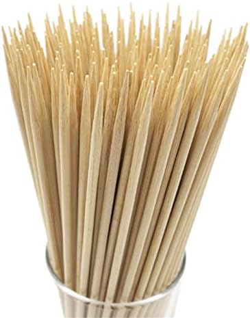 HOPELF 16" Natural Bamboo Skewers Sticks for BBQ，Kabob，Grilling，Barbecue，Kitchen，Roasting，Marshmallows，Plant Stakes，Crafting.Φ=4mm, More Size Choices 6"/8"/10"/12"/14"/30"(100 PCS)