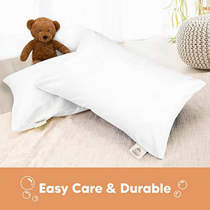 KeaBabies Toddler Pillowcase 13"x18" - Organic Cotton Toddler Pillowcase for Kids, Boys, Girls, Soft & Durable Cotton Cover for Miniature Sleepy Pillows, Cute Colors,Pillow Sold Separately(Soft White)