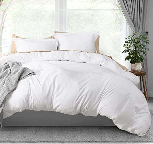 Utopia Bedding Duvet Cover King Size - 3 Piece with Zipper Closure - 1 Comforter Cover 104X90 Inches & 2 Pillow Shams 20X36 Inches (White) Comforter Not Included