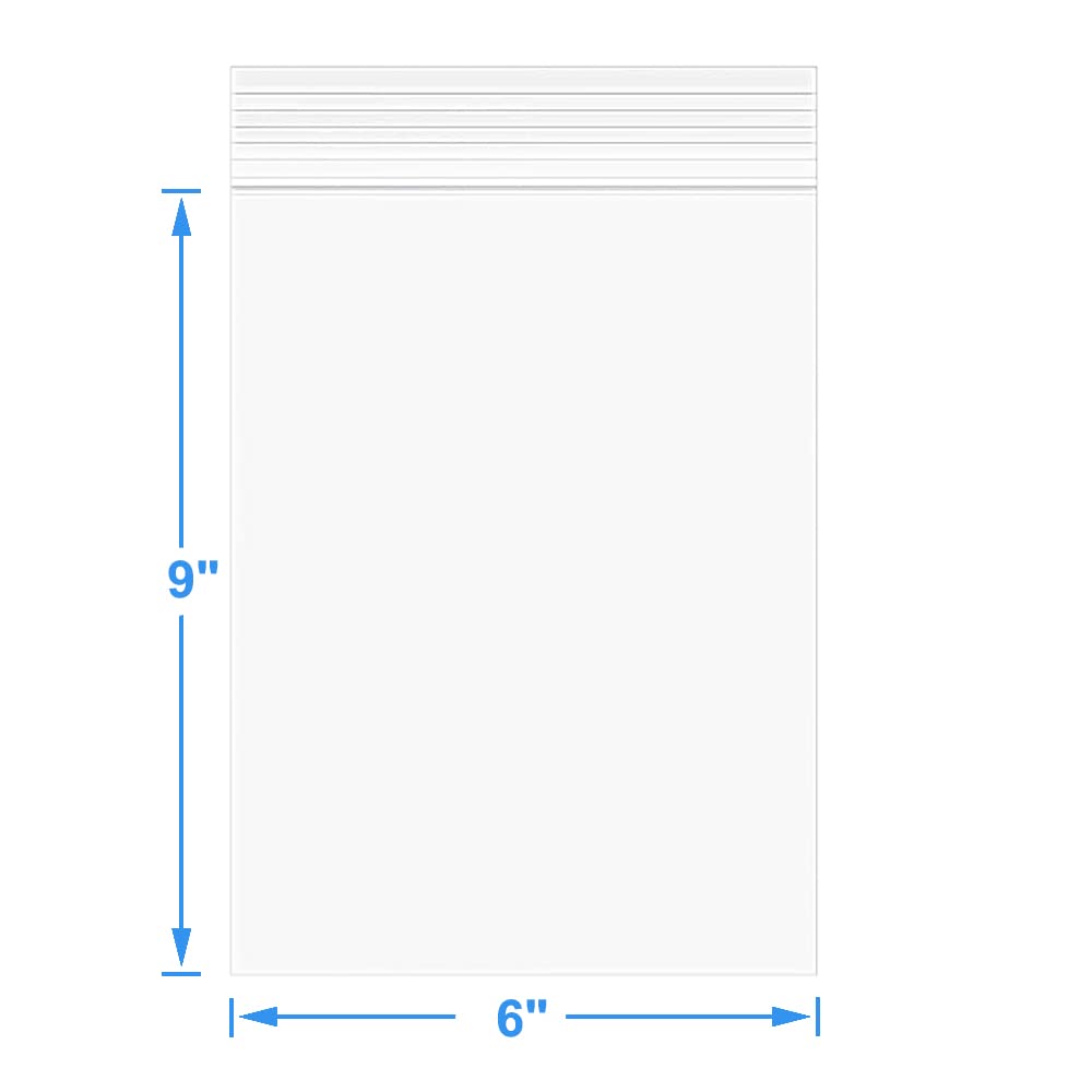 Foopama 100 PCS 6" x 9" Thick 4 Mil Clear Zip Poly Lock Plastic Bags Seal Reclosable Zip Bag Heavy-Duty Photo Cards Envelopes Snacks Seeds Zipper Bags