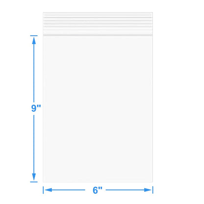 Foopama 100 PCS 6" x 9" Thick 4 Mil Clear Zip Poly Lock Plastic Bags Seal Reclosable Zip Bag Heavy-Duty Photo Cards Envelopes Snacks Seeds Zipper Bags