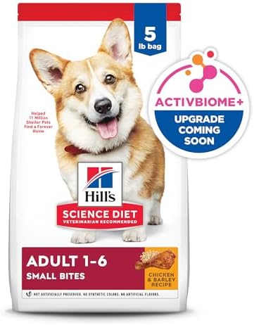 Hill's Science Diet Adult 1-6, Adult 1-6 Premium Nutrition, Small Kibble, Dry Dog Food, Chicken & Barley, 5 lb Bag