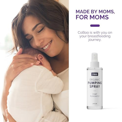 Pumping Spray 2 Fl Oz | Organic Skin Lubricant for Breast Pumping | Pump Flange Spray for Breast Shields | Vegan & Lanolin Free, Made in USA | Helps Sore Nipples & Clogged Milk Ducts