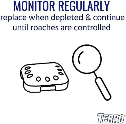 TERRO T500 Indoor Multi-Surface Roach Bait Stations - Indoor Cockroach Killer, 6 Bait Stations, Black