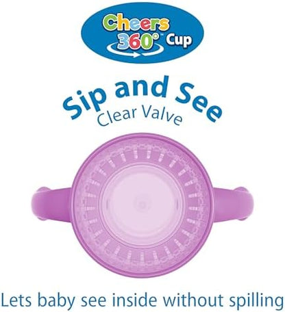 Dr. Brown's Milestones Straw to 360° Cup Set, Convertible Toddler Training Cup Set with Interchangeable Silicone Straw and 360 Degree Cup Lids, Pink Coral, 10 oz/300 mL, BPA Free, 9m+, 2 Pack