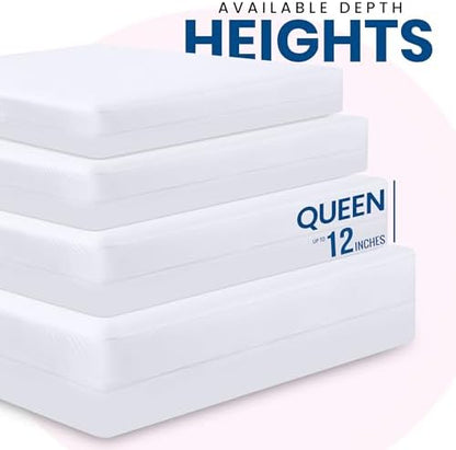 Utopia Bedding Premium Waterproof Bed Bug Mattress Cover, Queen Zippered Mattress Protector, 12 Inches Deep, Dust Mite Proof 6-Sided Mattress Encasement for Bed