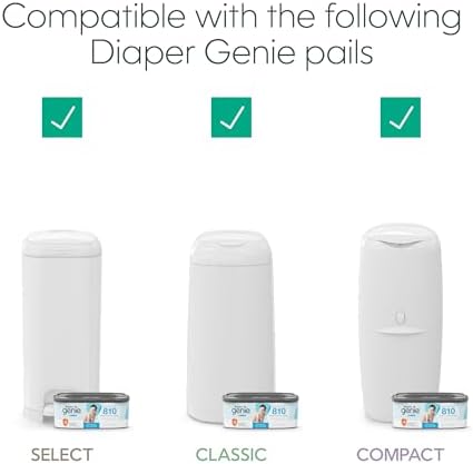 Diaper Genie Jumbo Square Refill, with Continuous Film, can Hold up to 810 Newborn-Sized Diapers per Refill.