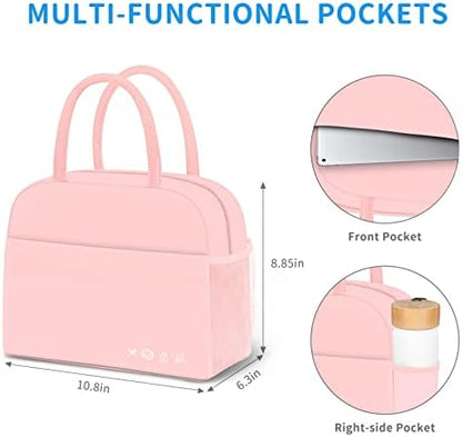 DALINDA Lunch Bag Lunch Box for Women Men Reusable Insulated Lunch Bags for Adults,Leakproof Cute Cooler Lunch Tote Bag,Large Capacity for Work Travel Picnic, PINK