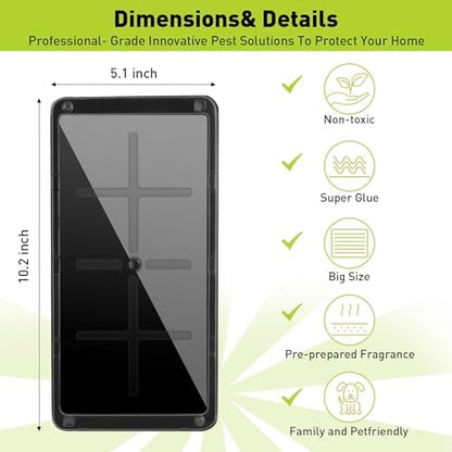 Glue Mouse Traps Indoor for Home, Rat Trap-12 Pack, Large Heavy Duty Glue Traps for Safe Home Pest Control. Pre-Scented, Non-Toxic Sticky Boards for Mice, Rats & More. Easy To Use